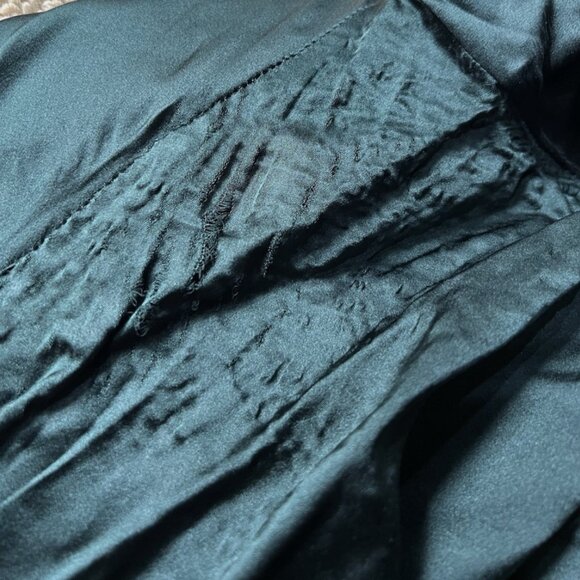 Silk Laundry Bias-Cut Pants Pull-On Flared Leg Green Size Large *READ FLAW* - Picture 11 of 11